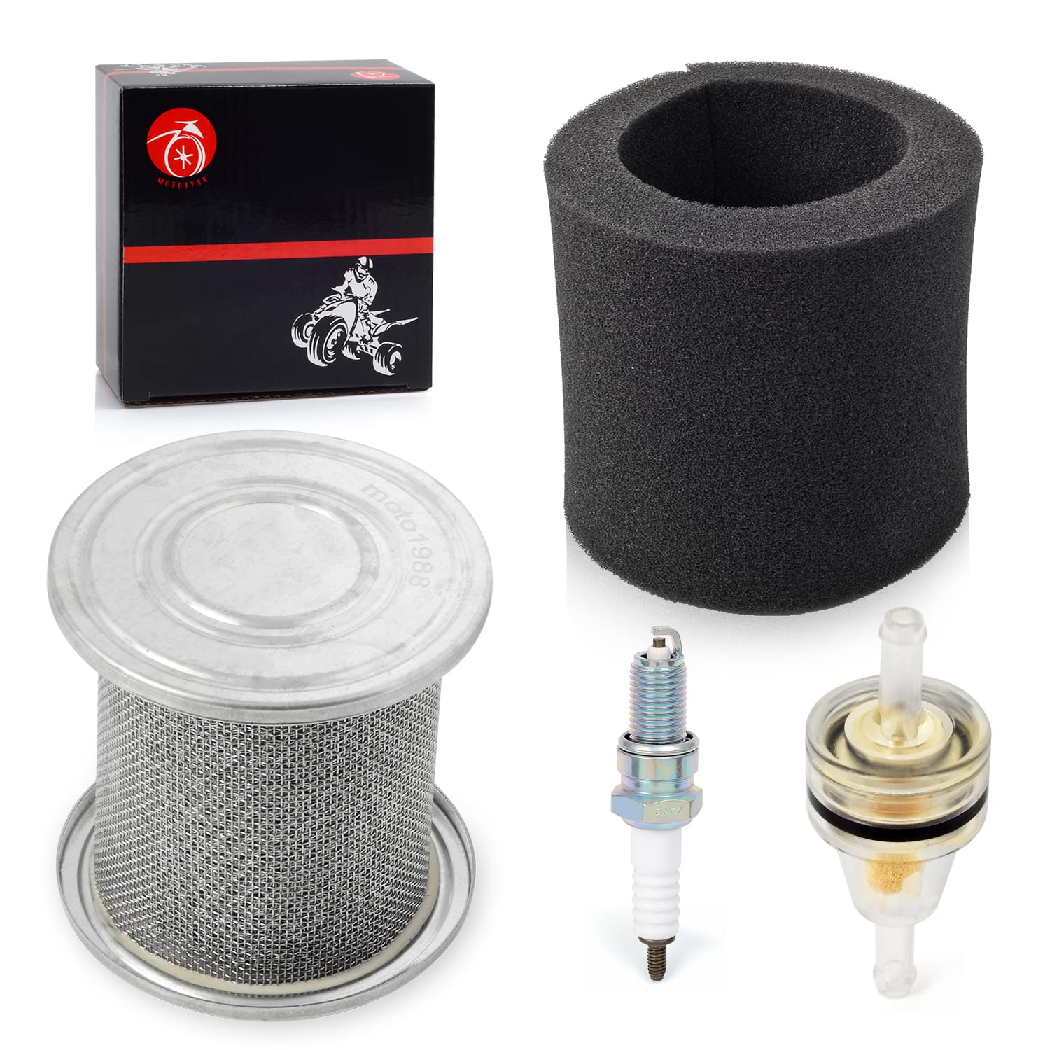 MOTO1988 air filter holder kit side view, compact design for tight engine bays.