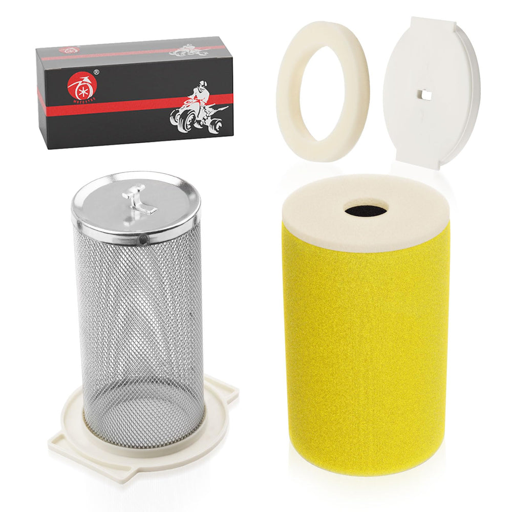 MOTO1988 ATV air filter kit with guide end cap for Yamaha compatibility.