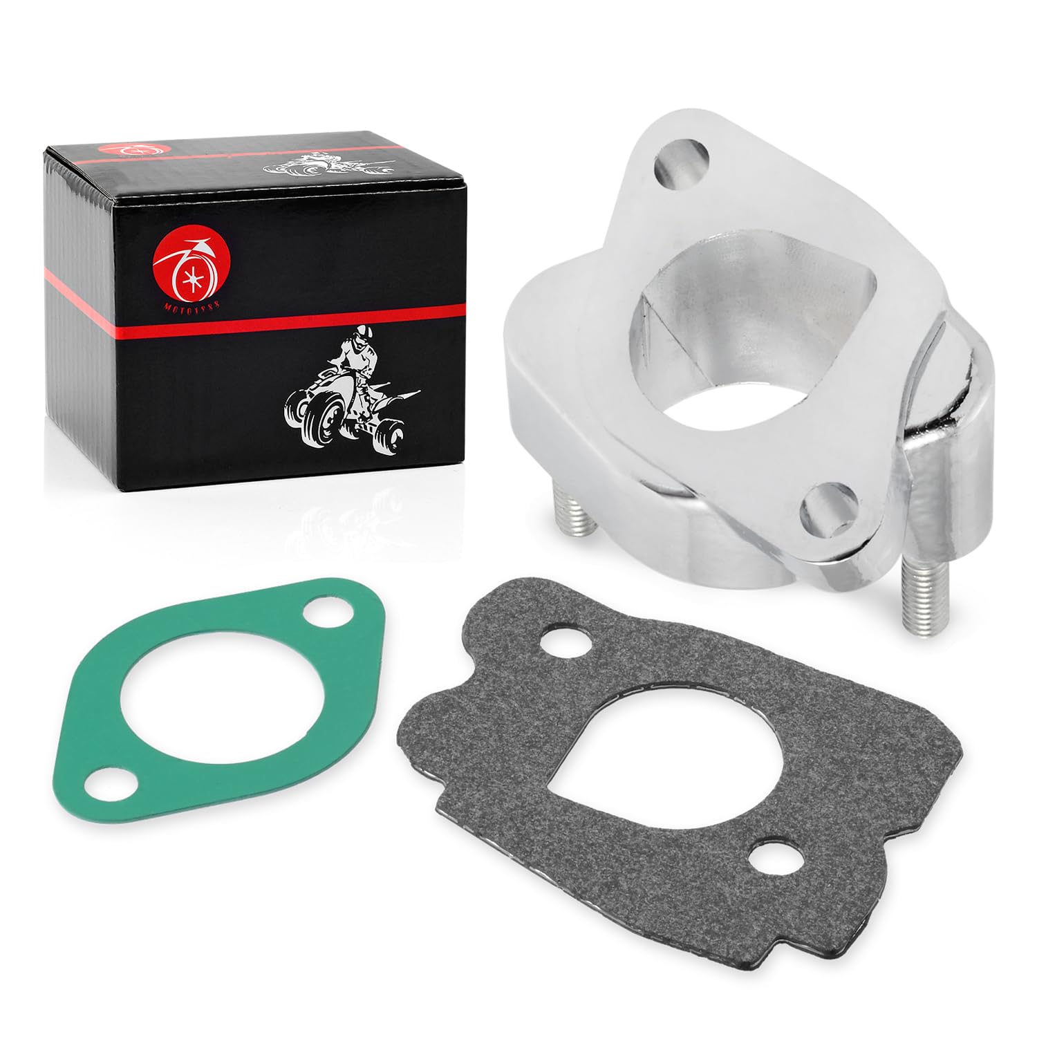 MOTO1988 carb spacer for Yamaha G2 improves intake fit.