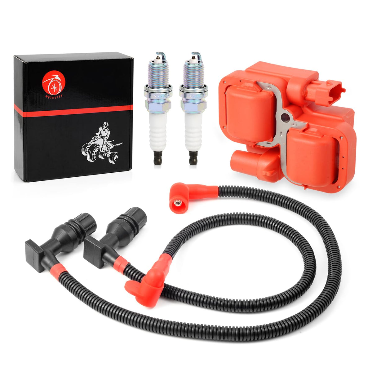 MOTO1988 ignition coil with 52 cm spark plug wire cap for Polaris 800 engines.