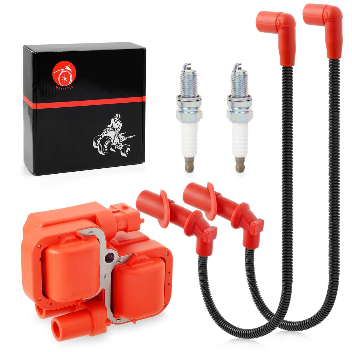 MOTO1988 ignition coil closeup for Polaris engines improves spark reliability