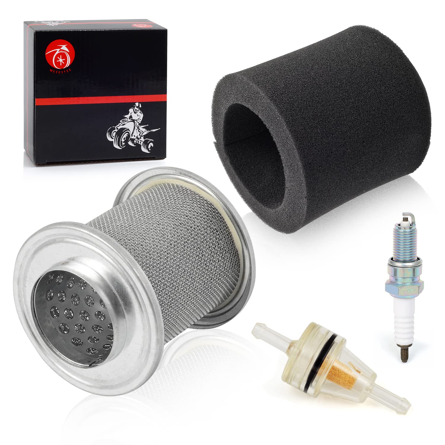 MOTO1988 packaged kit demonstrates complete parts set for XR80F/CRF100F compatibility.