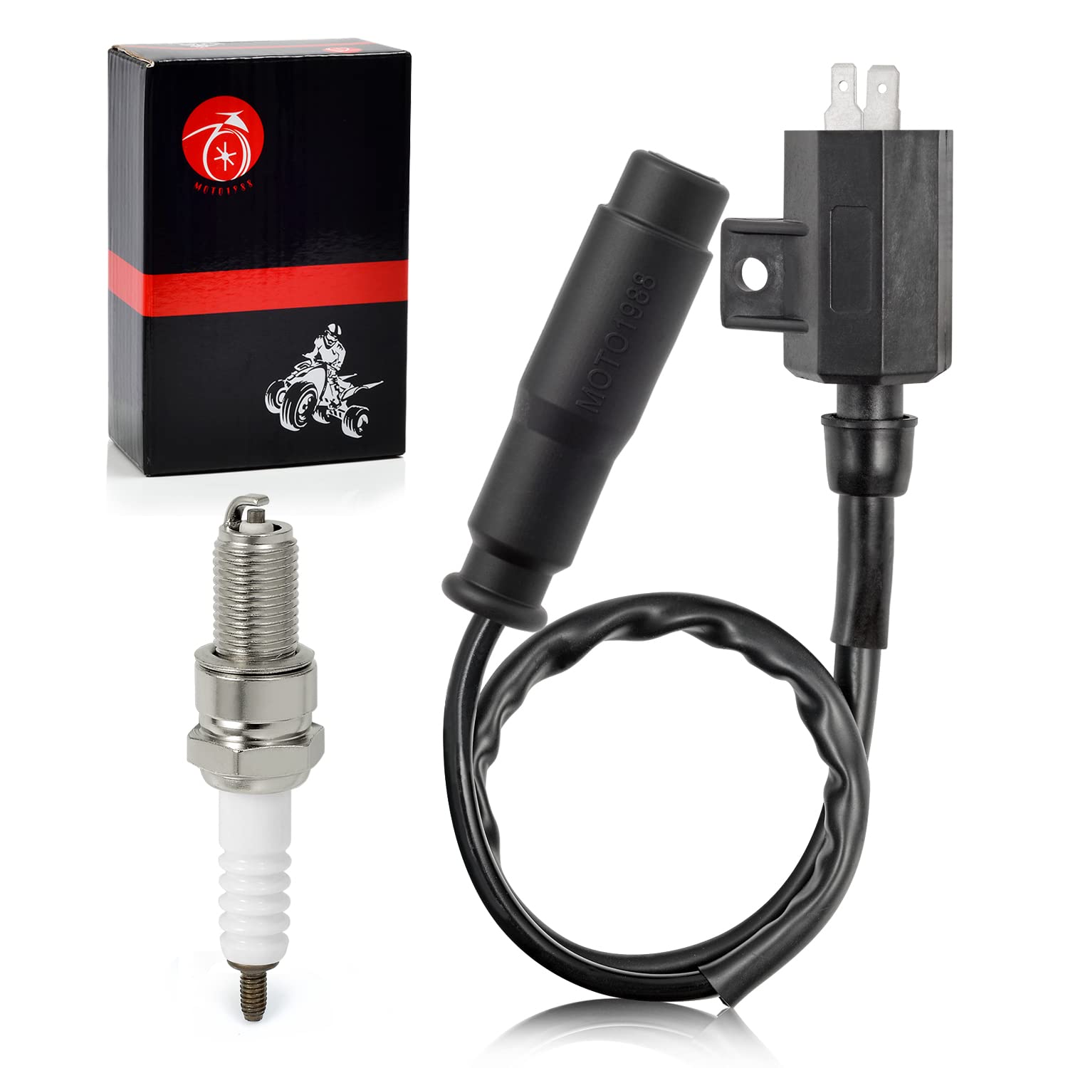 MOTO1988 spark plug cap for Kawasaki Bayou 400 improving spark delivery