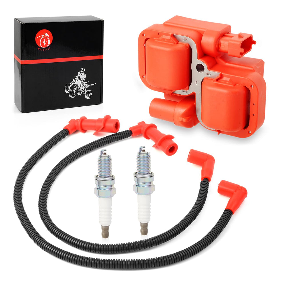 MOTO1988 spark plug detail shows robust insulation for longer life