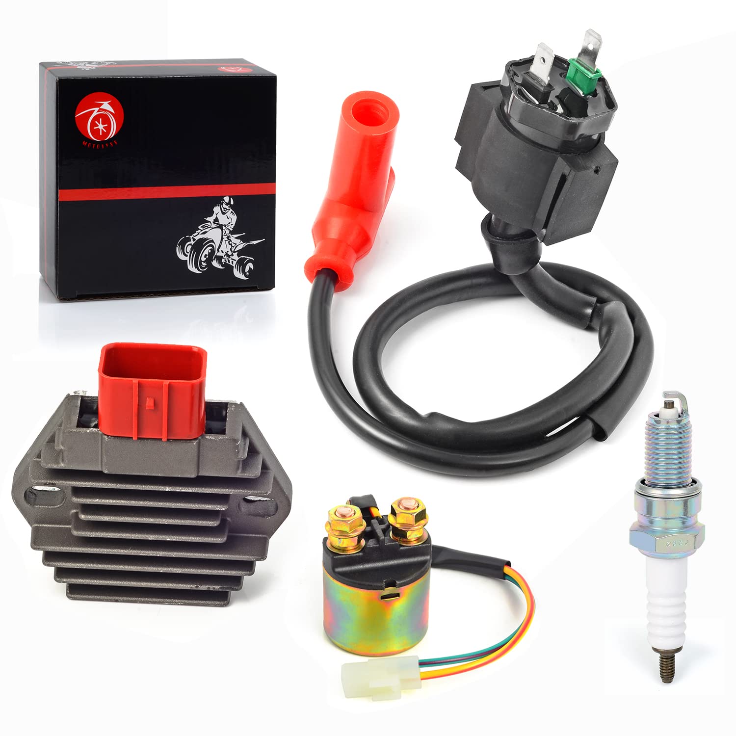Moto1988 spark plug kit for Honda ATV engines supports efficient combustion