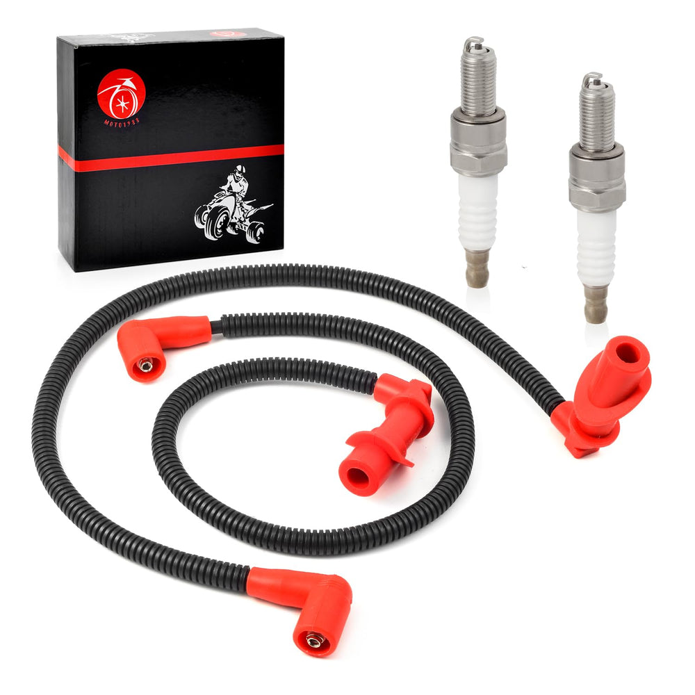 MOTO1988 spark plug wires included for complete replacement kit.
