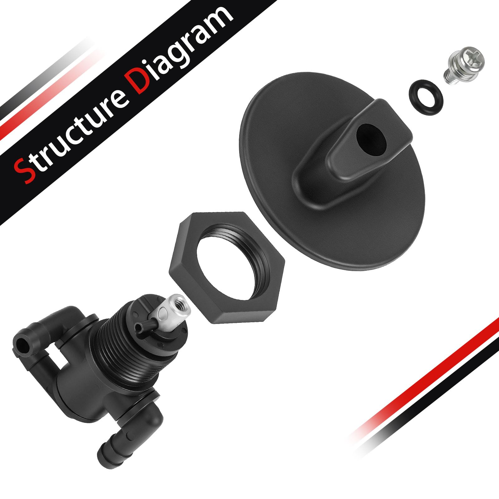 MOTO1988 three-way valve showing fuel routing options for Polaris