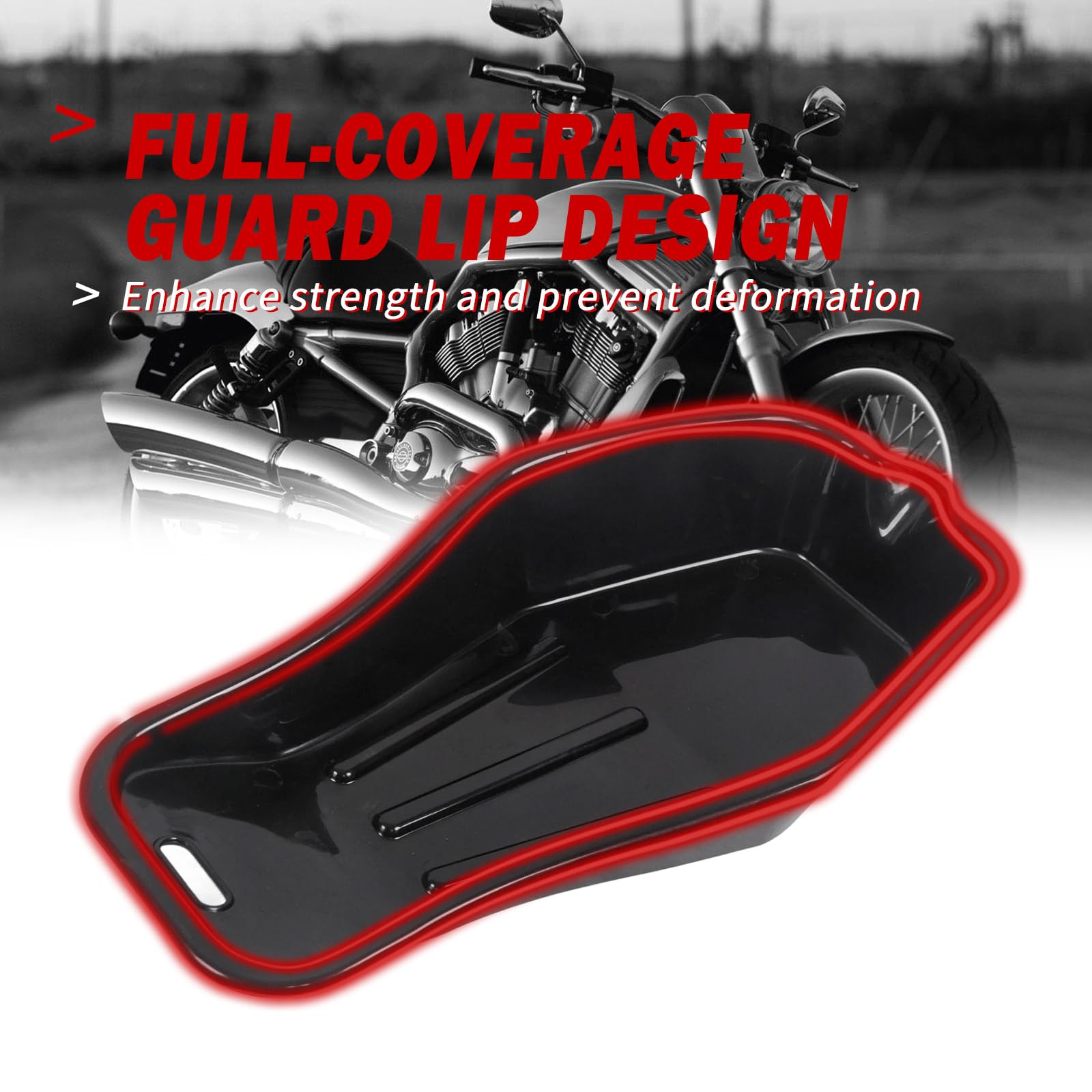 MOTO4U 2L capacity tray keeps used fluids contained and ready for disposal.