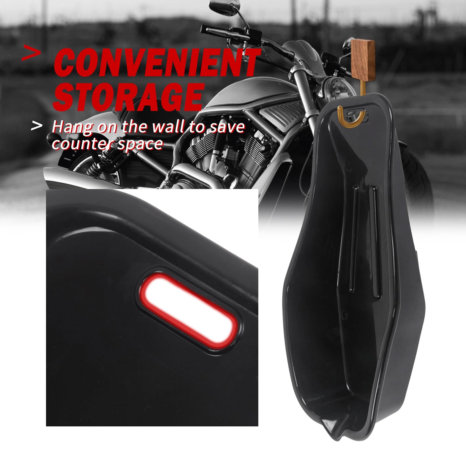 MOTO4U chemical-resistant PC material withstands oils and cleaners.