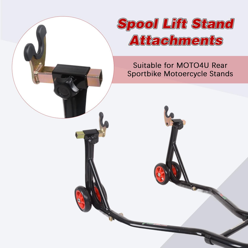 MOTO4U lift stand attachments arrive as a reliable two-piece set