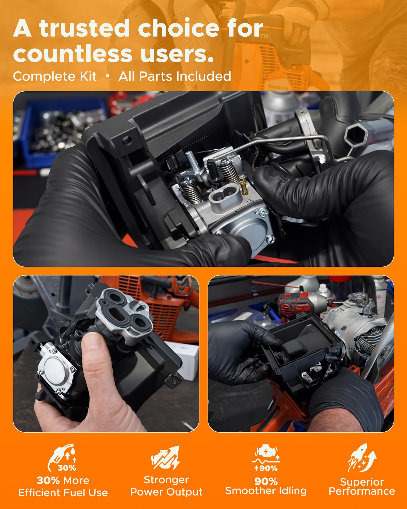 MOTOALL C3-EL43C installed on Husqvarna K760 showing smooth startup potential