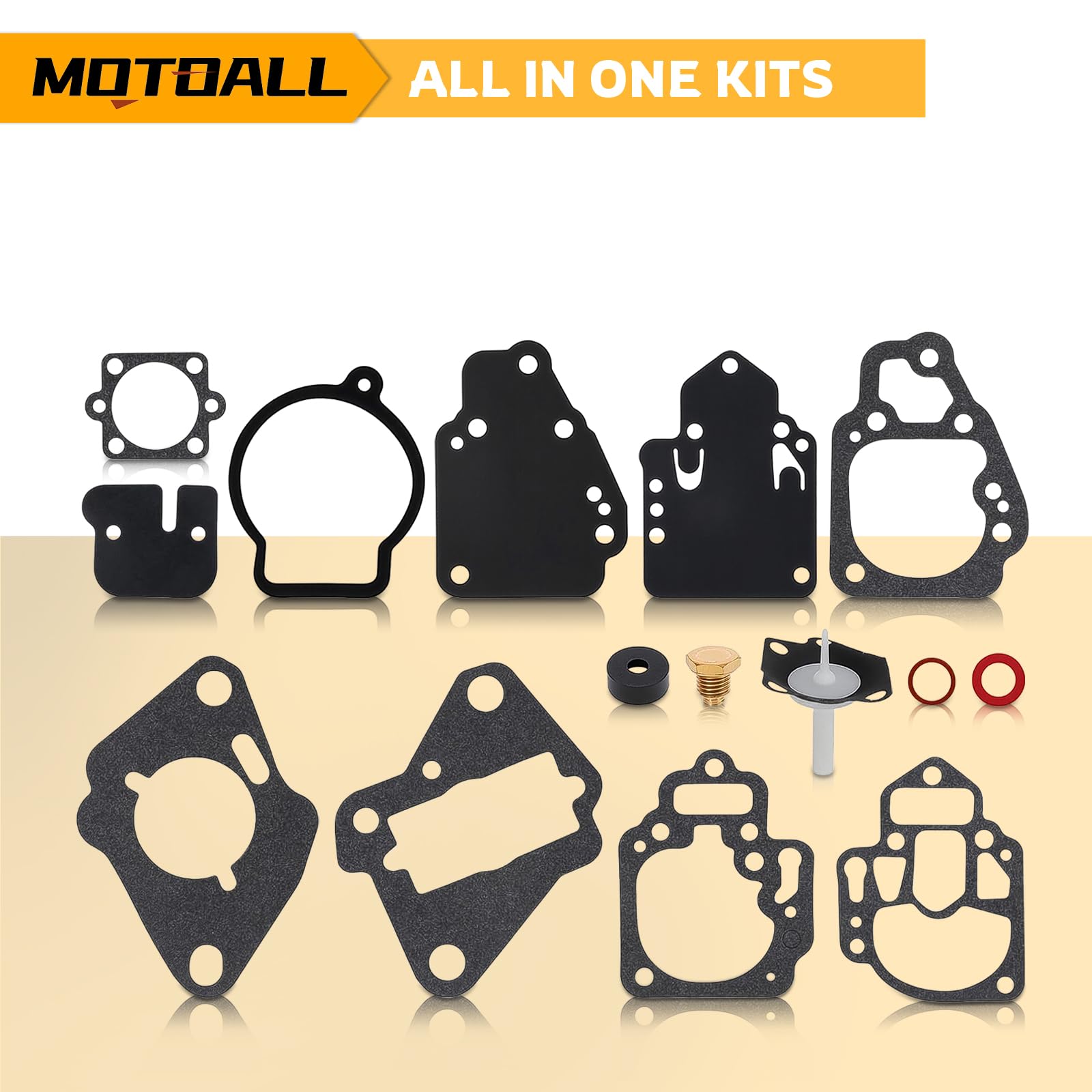MOTOALL carburetor rebuild kit for Mercury 25hp promotes smoother acceleration and dependable operation.