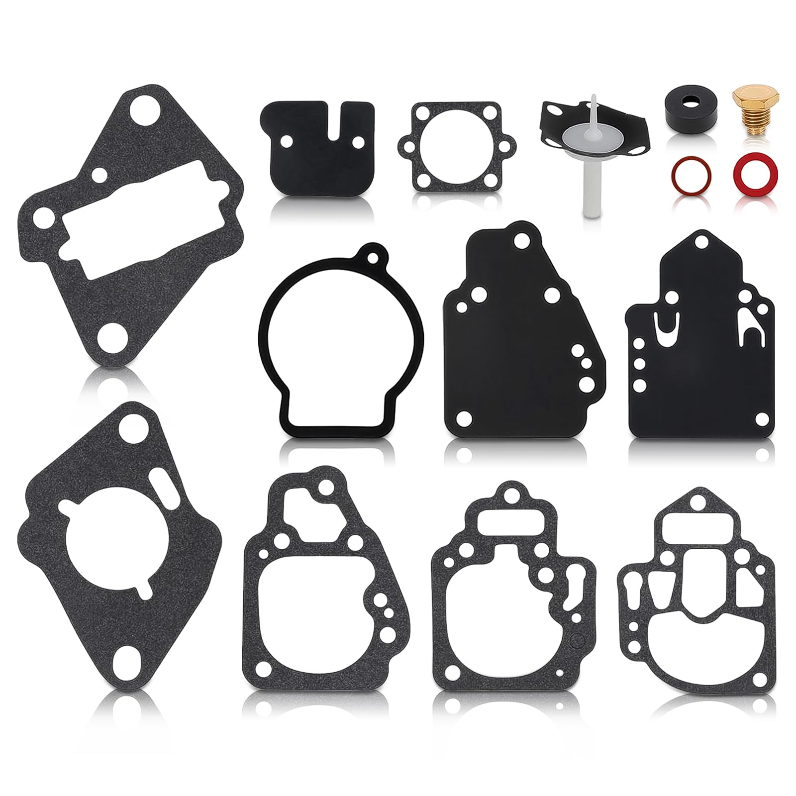 MOTOALL carburetor rebuild kit for Mercury 6hp improves starting and smooth idle.