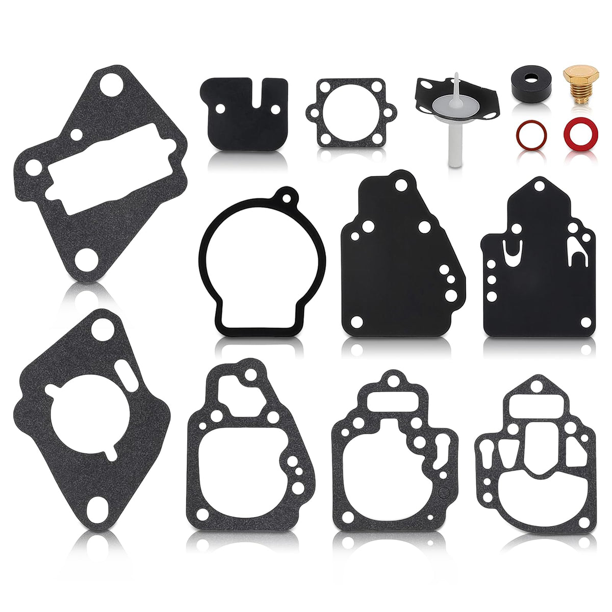 MOTOALL carburetor rebuild kit for Mercury 6hp improves starting and smooth idle.