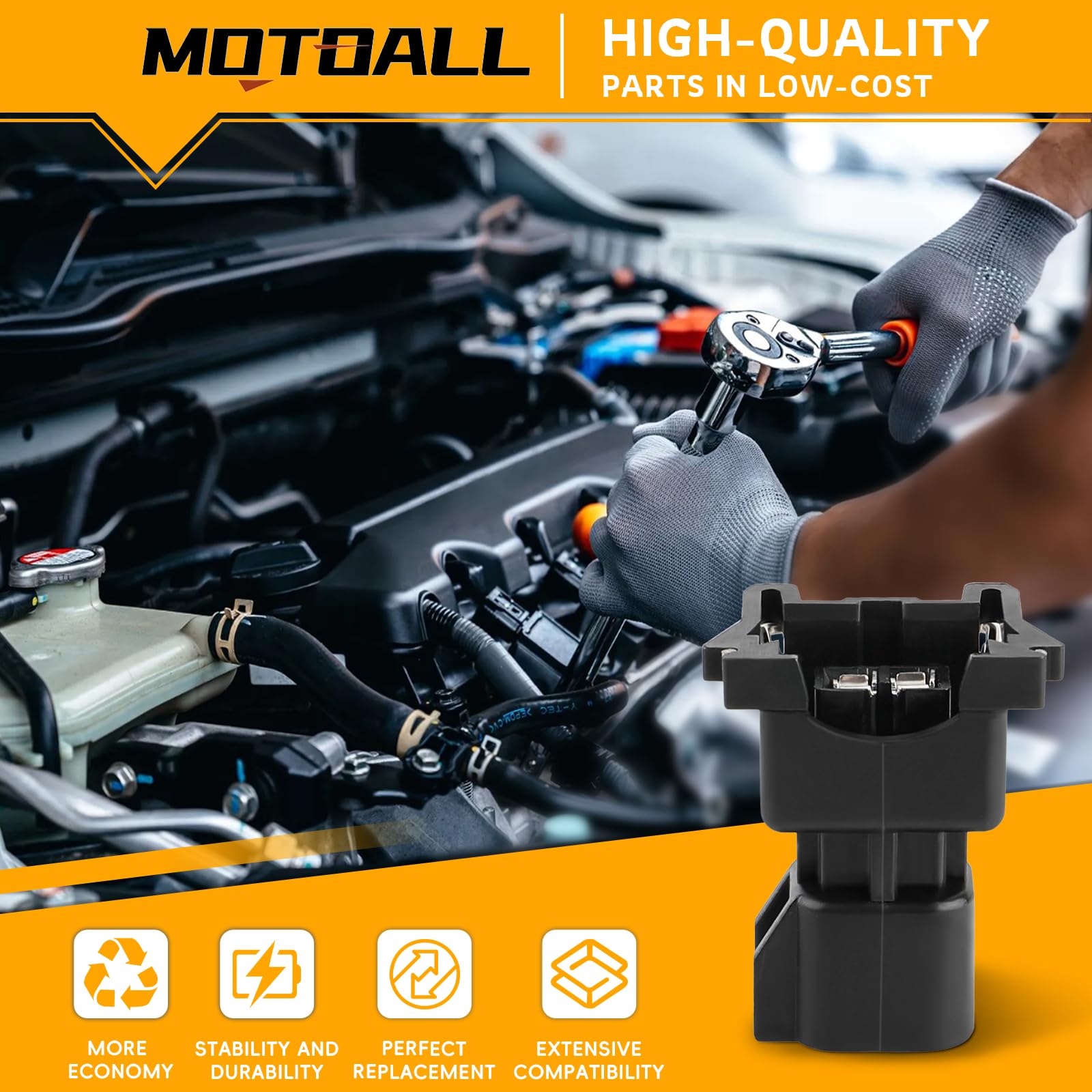 MOTOALL EV1 to EV6 adapter close-up highlights durable connectors