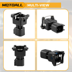 MOTOALL 8pcs package shows all injector adapters included
