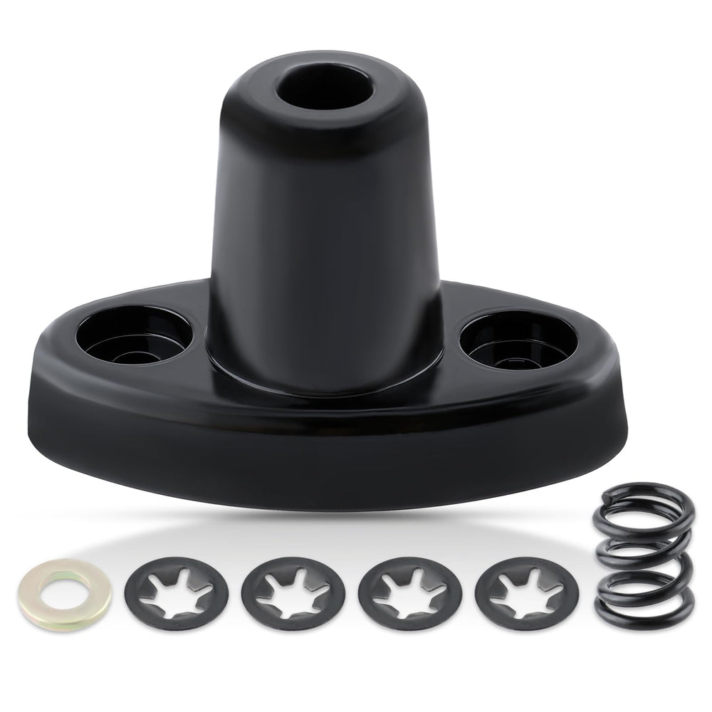 MOTOALL sun visor bracket kit in black aluminum with mounting block ensures reliable visor support.
