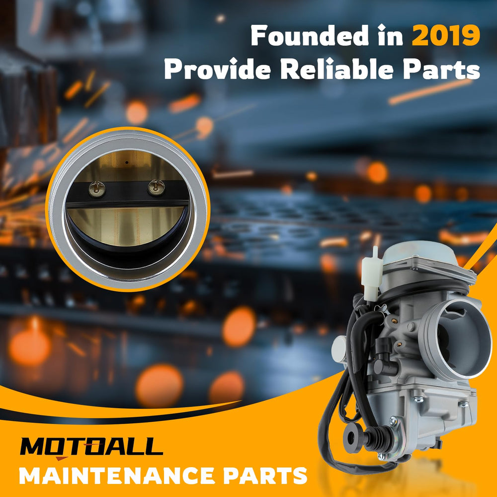 MOTOALL TRX350 carburetor close-up reveals throttle bore and seals