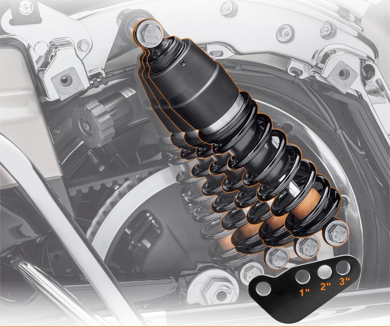 Motobiker rear-bracket closeup shows durable mounting points
