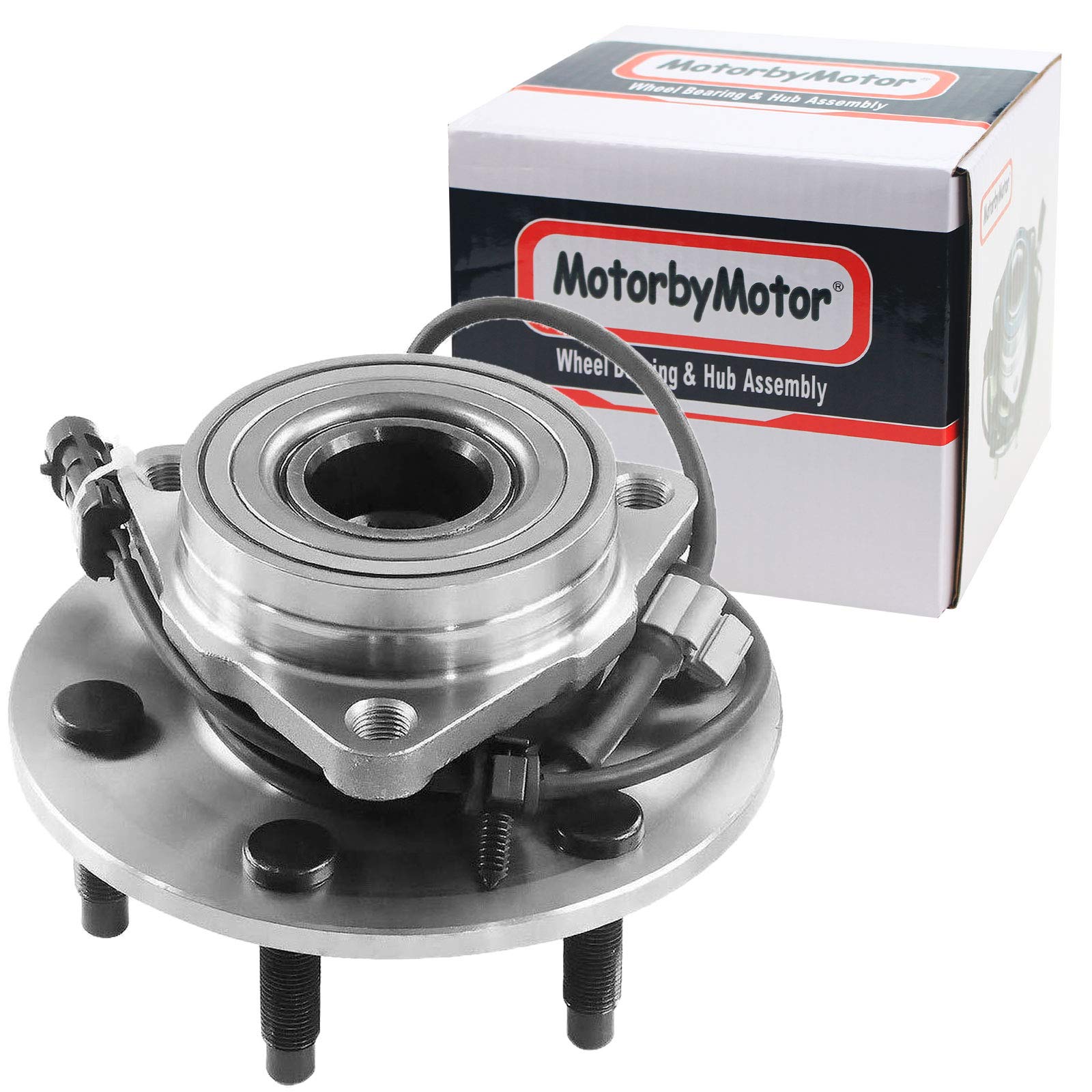 MotorbyMotor 515036 front wheel hub close-up showing the 6-lug pattern for 4WD reliability