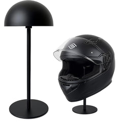 Motofans helmet stand metal rotation shows sturdy steel design for organized helmet storage