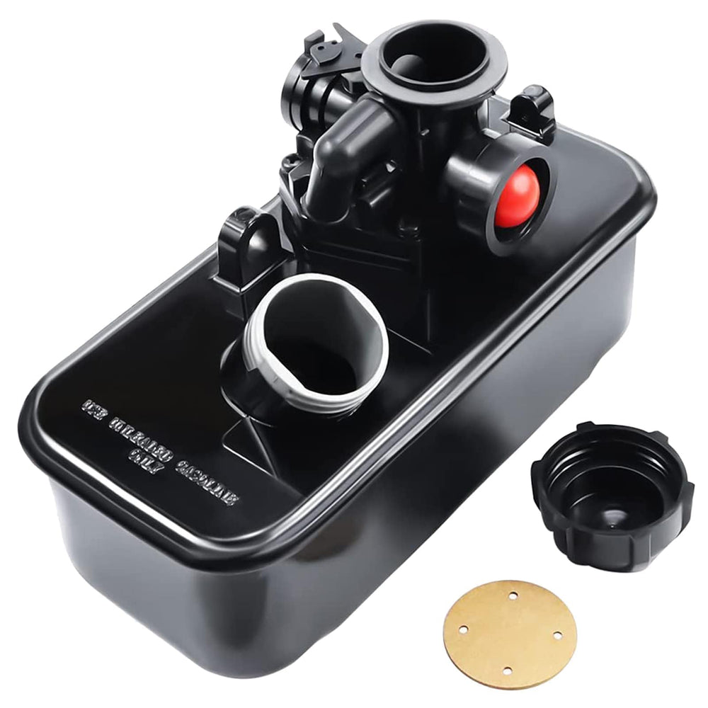 Motofoal metal fuel tank replacement for mower engines, durable construction for long life.