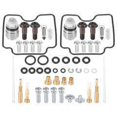 Motoforti Yamaha V Star 1100 main jets and needles arranged for inspection and tuning