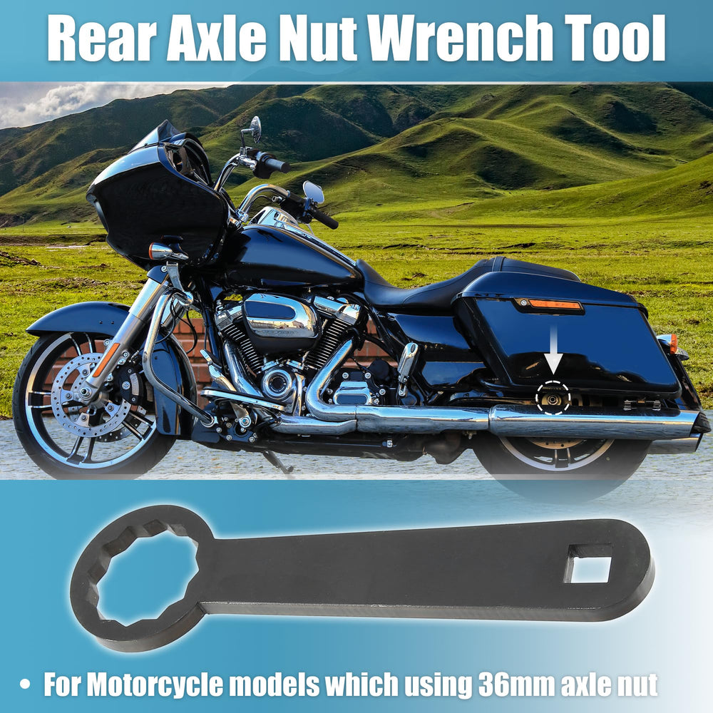 Harley touring 36mm nut tool for belt tension checks.