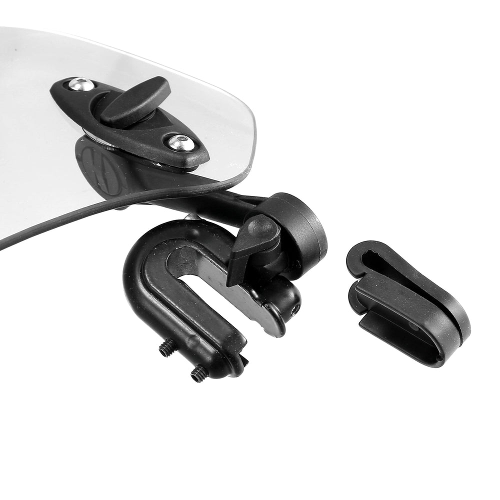 Motoforti windshield installed on motorcycle reduces wind buffeting during rides
