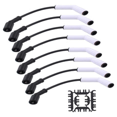 MOTOKU 8mm ceramic boot spark plug wire harness left-side view for precise fit and heat tolerance.
