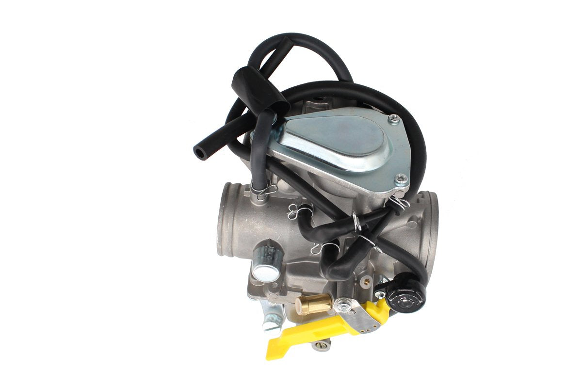 MOTOKU carburetor in-hand view for Honda TRX400 models, smooth replacement.