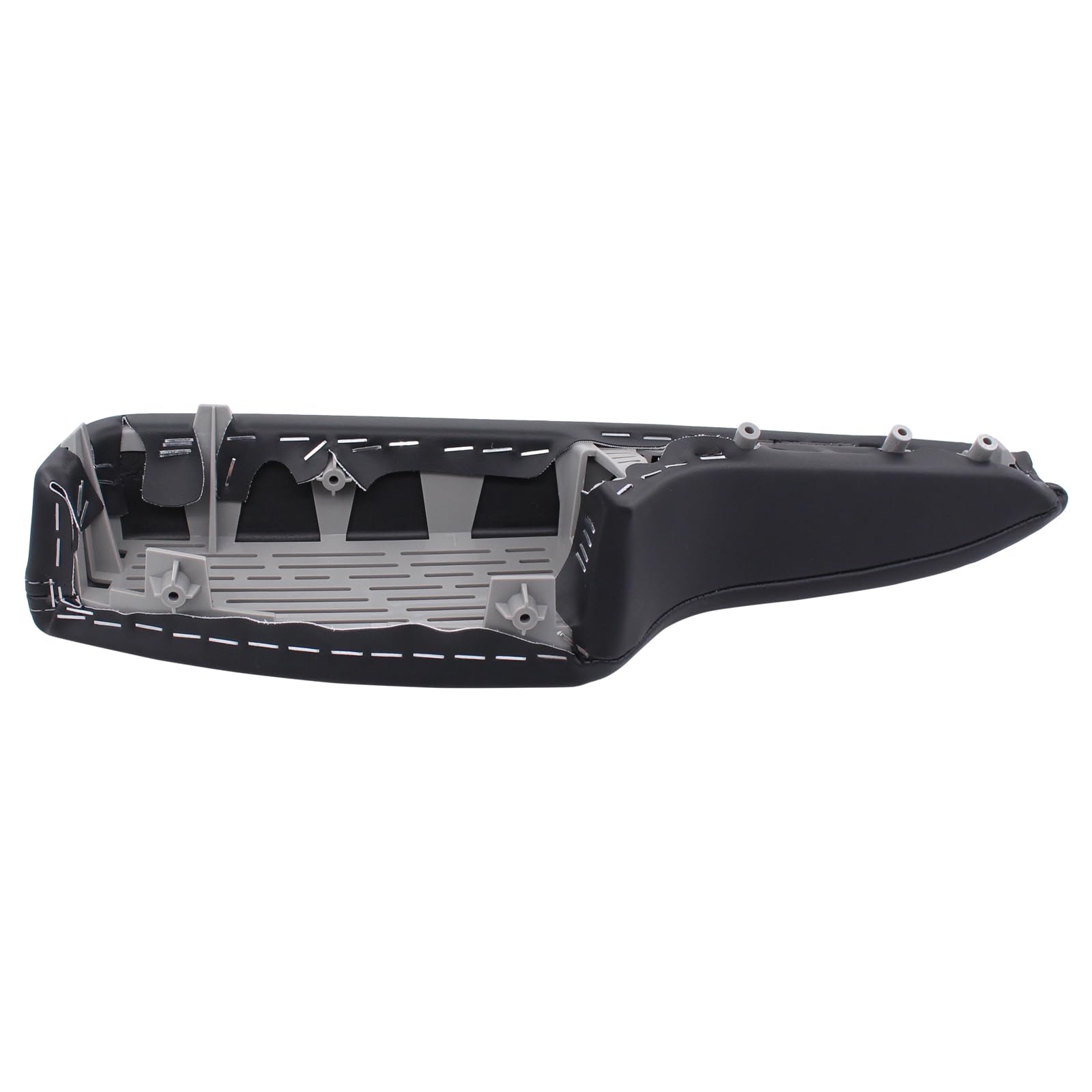 MOTOKU door panel armrest texture detail adds tactile depth in black leather.
