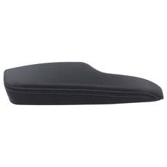 MOTOKU front driver door panel armrest stitching detail in black leather.