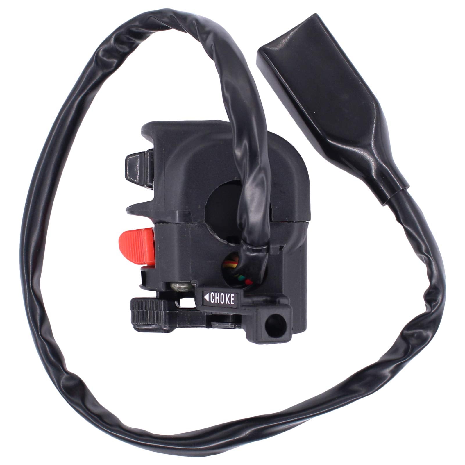 MOTOKU handlebar switch on Kawasaki Lakota 300 improves ride control.