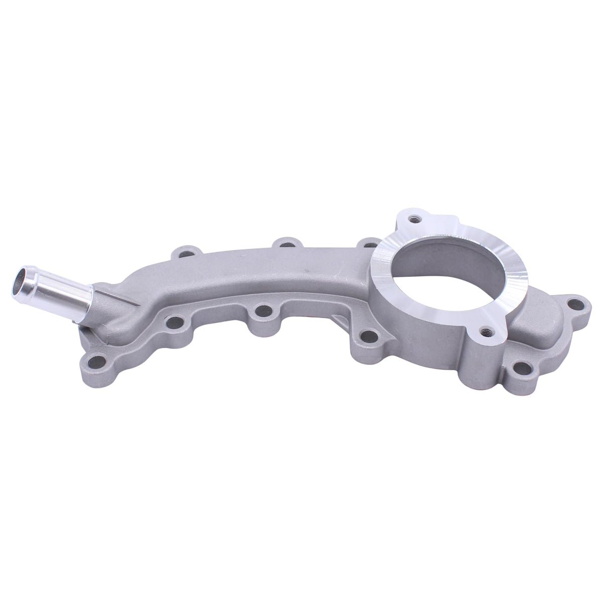 MOTOKU Upgrade aluminum thermostat housing close-up showing rugged construction for durable cooling.