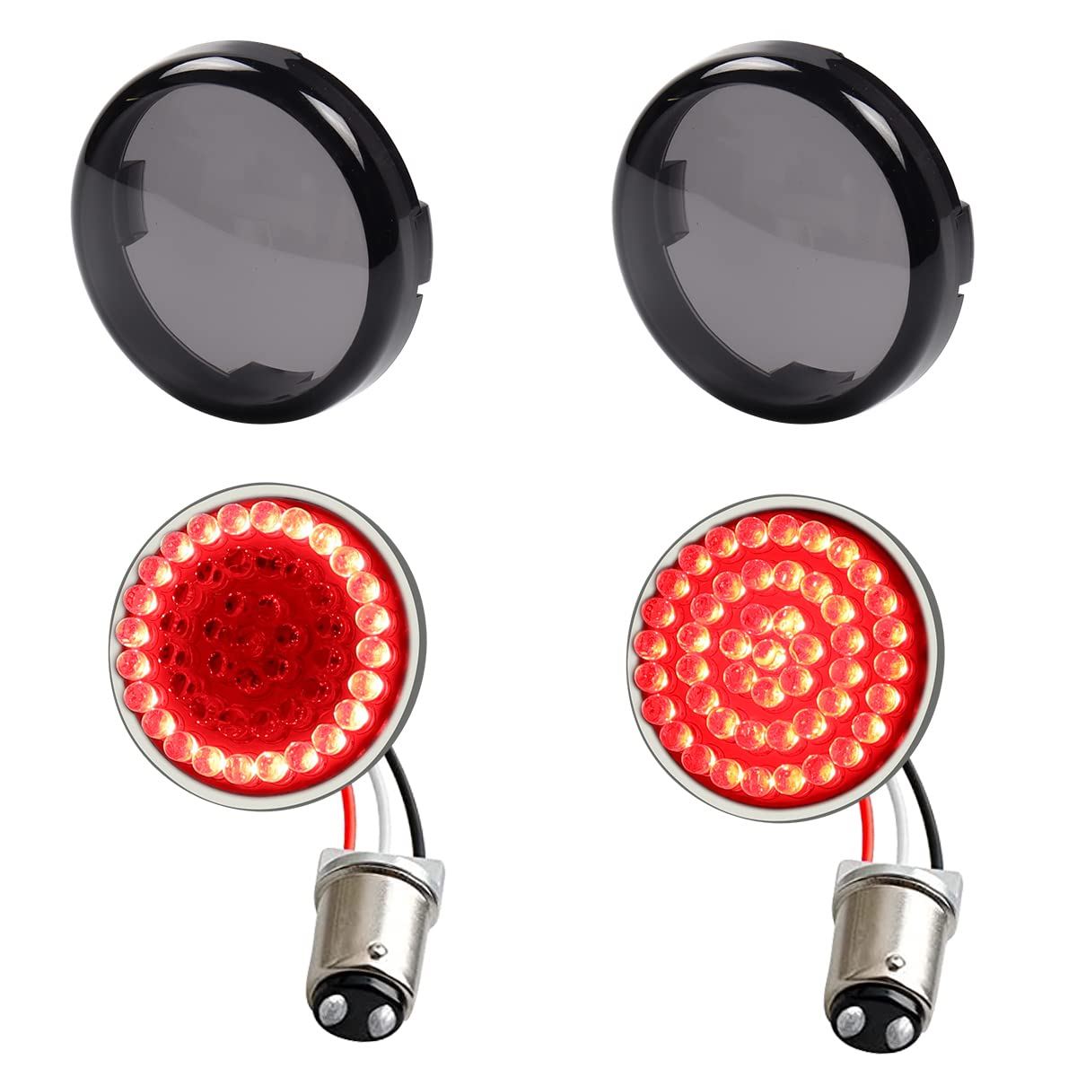 MotoParAcc 1157 rear LED turn signal with bullet style for Harley motorcycles enhances night visibility