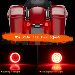 MotoParAcc 2-inch red brake tail light with smoked lens boosts rear visibility
