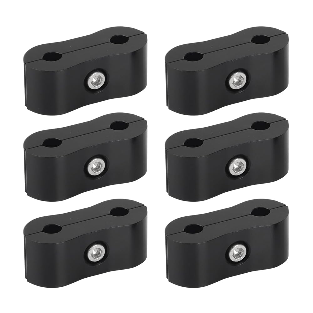 Motoparty 3/16 brake tubing separator clamp close-up shows durable aluminum for stable line fit.