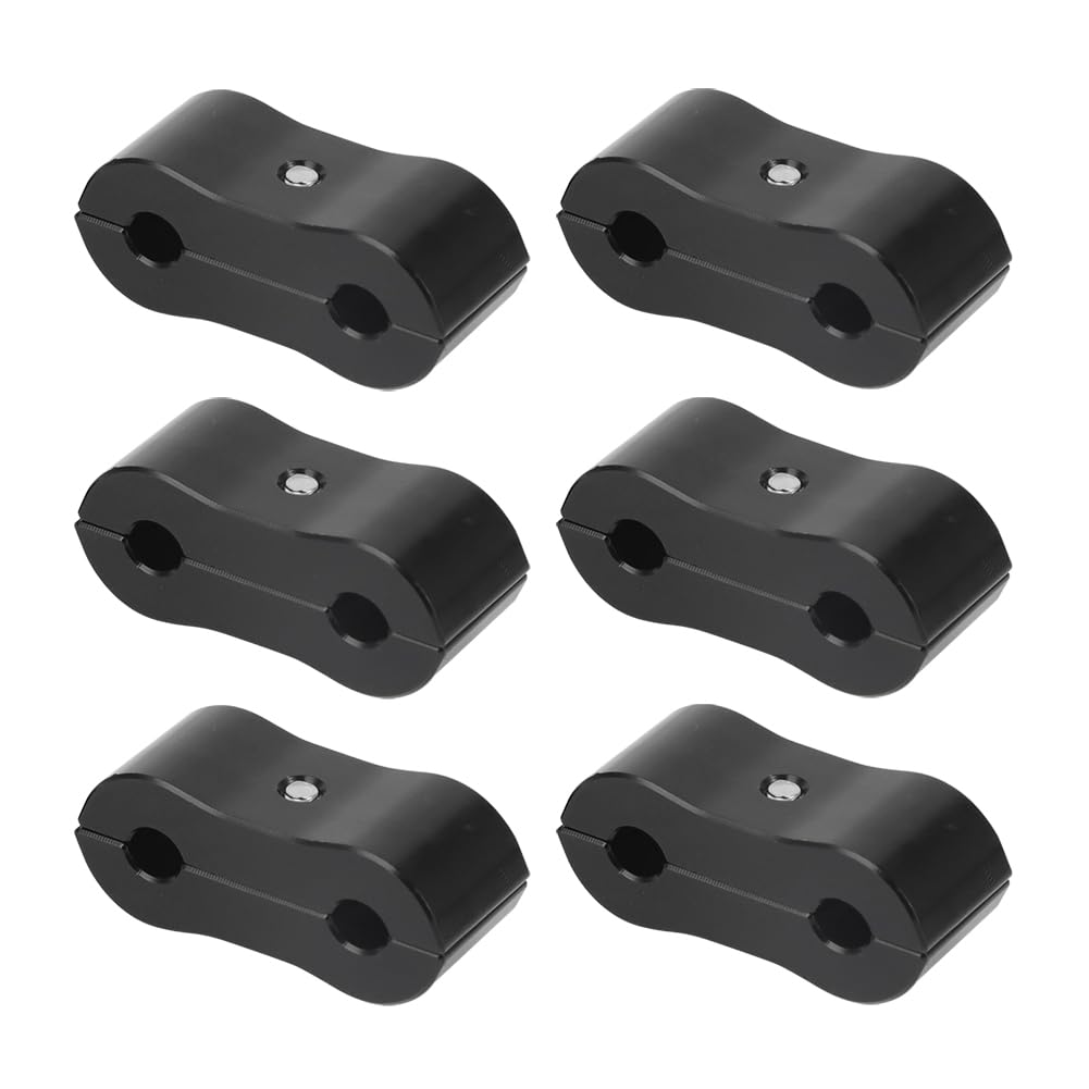 Motoparty clamp pack demonstrates six pieces to manage brake lines and prevent tangling.