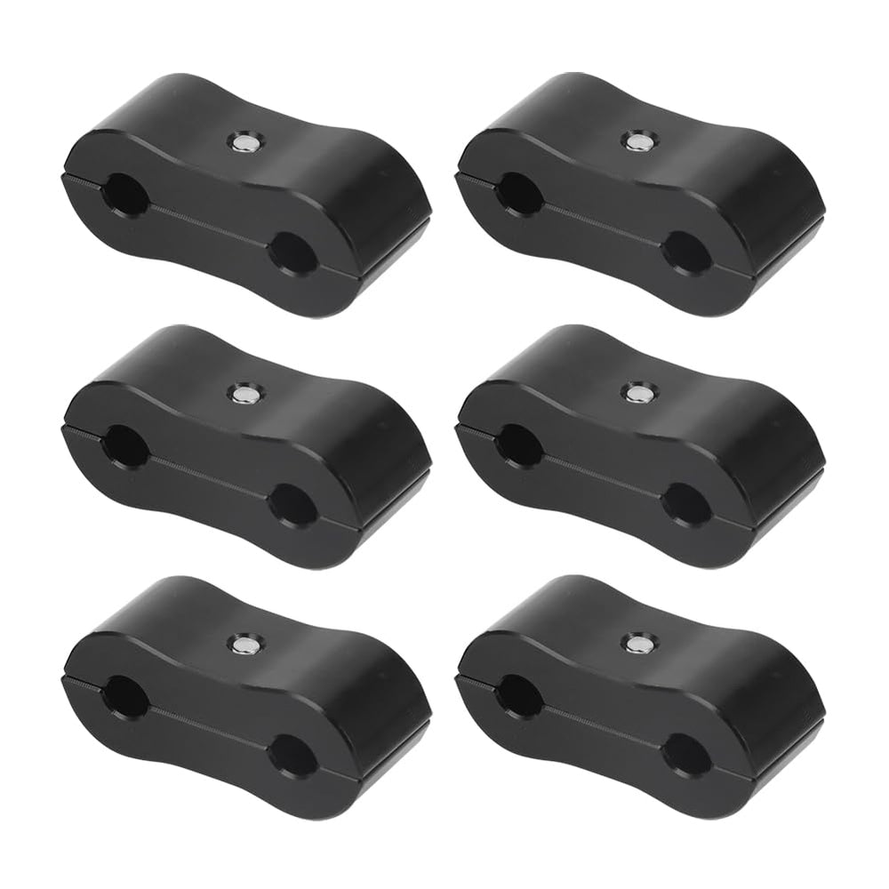 Motoparty clamp pack demonstrates six pieces to manage brake lines and prevent tangling.