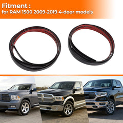 Close-up of MotoParty glossy black PVC trim strip showing durable construction.