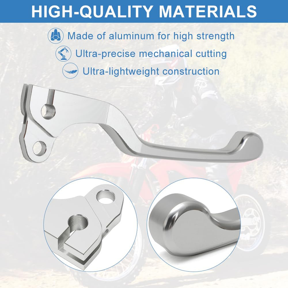 Motoparty lever close-up showing precision fit and aluminum finish