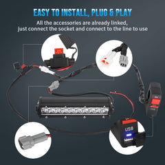 MotoParty TTR110-compatible light bar for dark roads