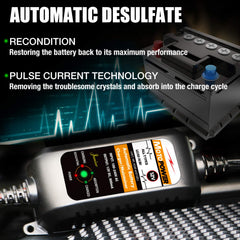 MOTOPOWER MP00205A desulfation process highlights automatic battery treatment