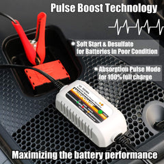 MOTOPOWER MP00205B pulse charging technology boosts battery performance safely.