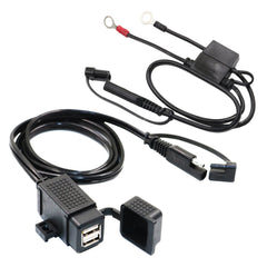 MOTOPOWER MP0609EA dual USB charger powering devices on the road