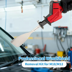MotoQueen windshield removal tool blade closeup shows durability in tough jobs