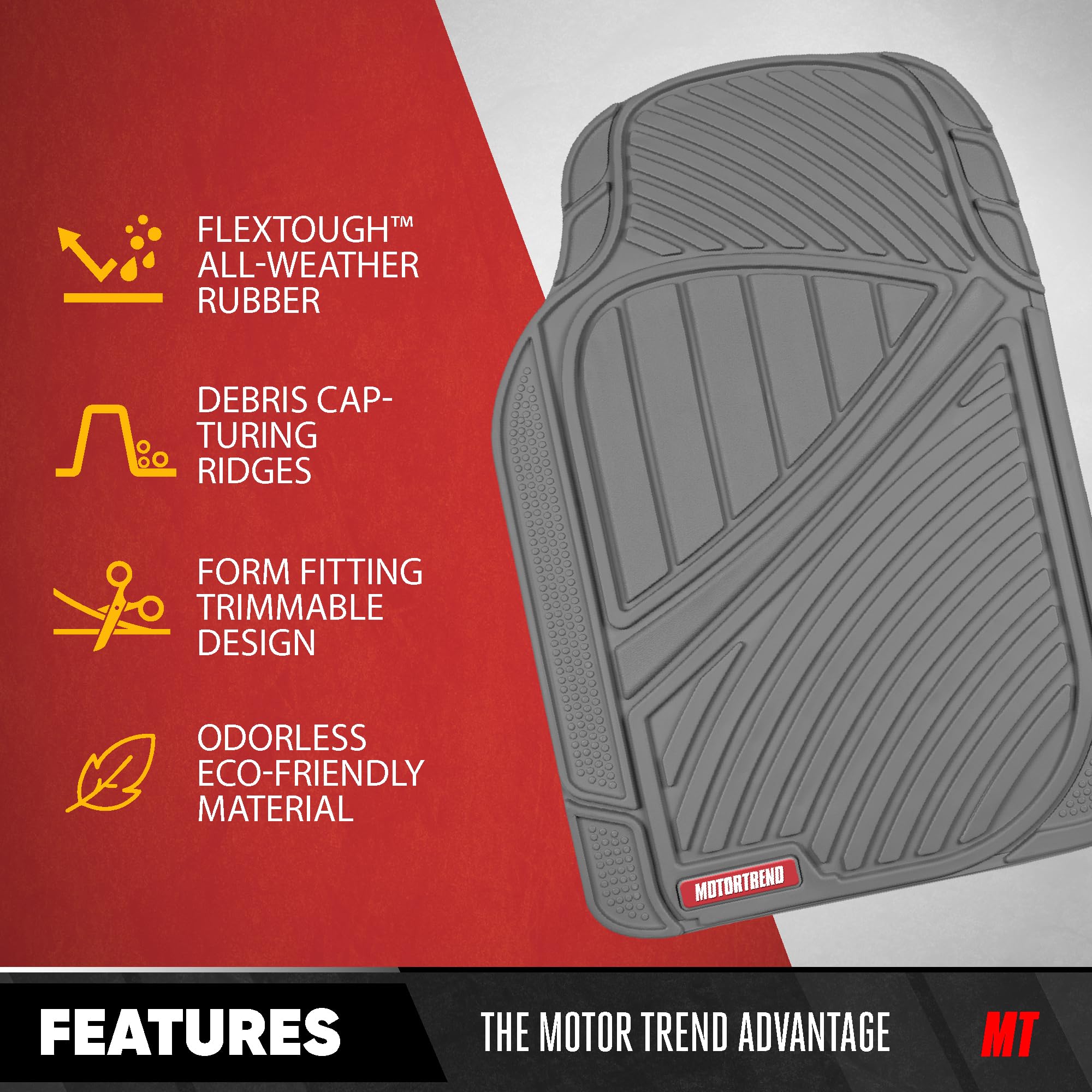 Motor Trend mats offer full-coverage protection and ridgeline design.