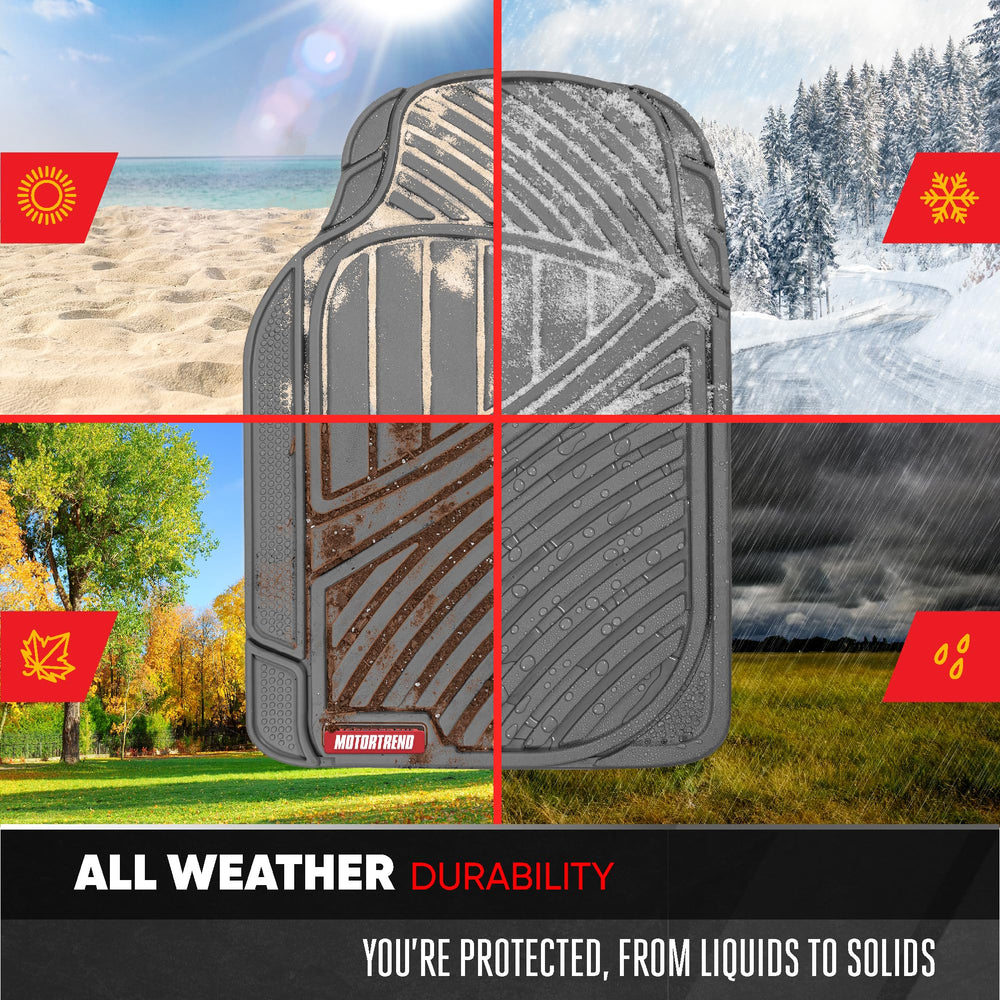 Trim-to-fit option lets you tailor mats to your vehicle.