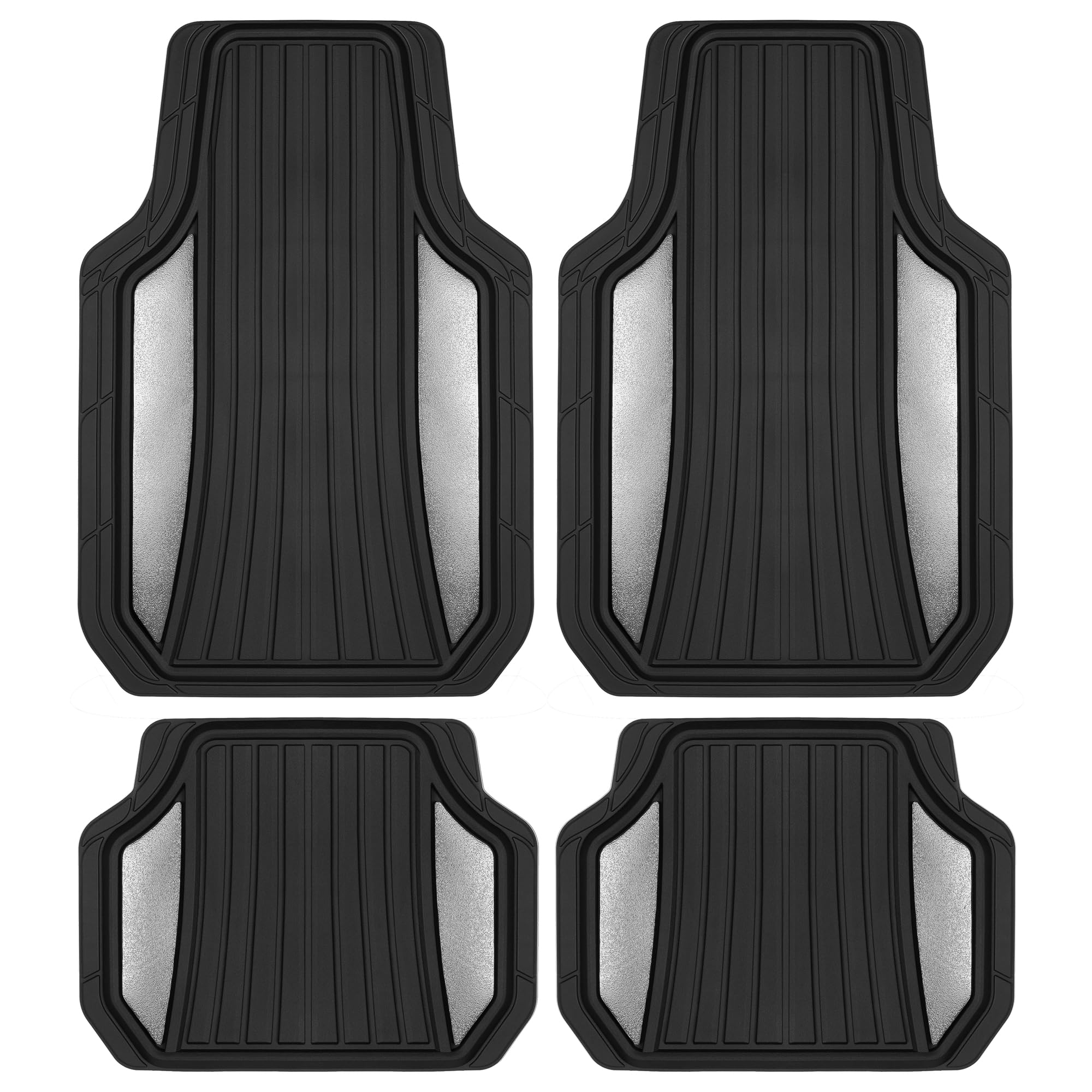 Motor Trend ChromeTech front mats with two-tone design provide durable all-weather protection.